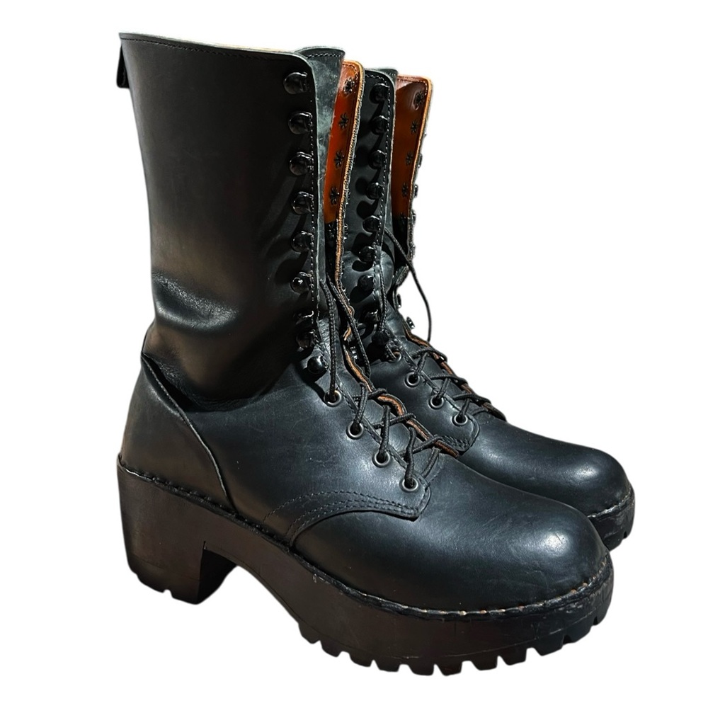Multnomah Leather Combat Boots Black
